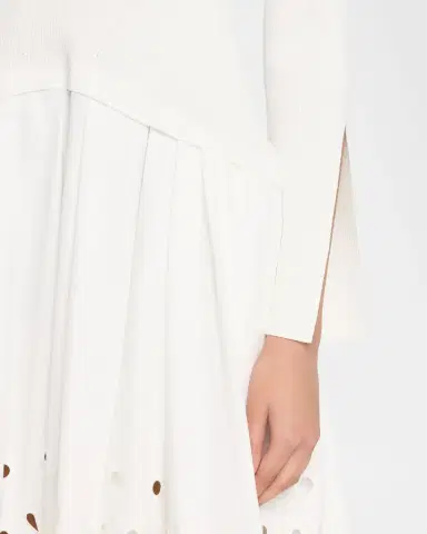 SIMKHAI Daila Eyelet-Embroidered Mixed Media Midi Dress | Thumbnail 5 SIMKHAI Daila Eyelet-Embroidered Mixed Media Midi Dress | Thumbnail 5