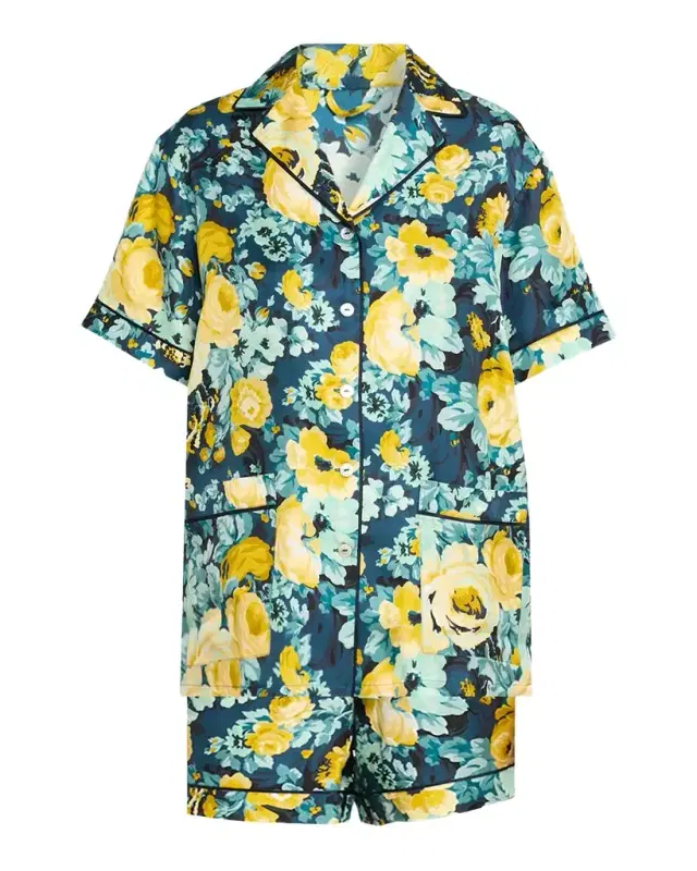Ingo Floral-Print Silk Twill Short Pajama Set