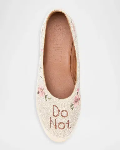 Staud Alba Embroidered Satin Ballet Flats | Thumbnail 4 Staud Alba Embroidered Satin Ballet Flats | Thumbnail 4