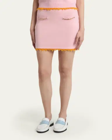 Casablanca Frayed Double-Faced Wool Mini Skirt | Thumbnail 4