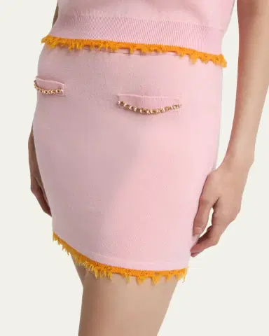 Casablanca Frayed Double-Faced Wool Mini Skirt | Thumbnail 5