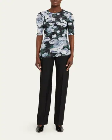 Stella McCartney Bunch Of Roses Mesh Short-Sleeve T-Shirt | Thumbnail 2