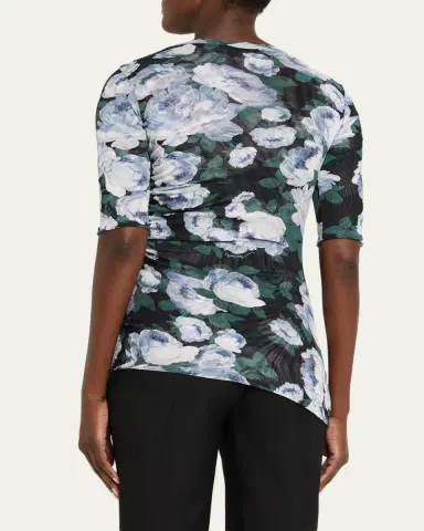 Stella McCartney Bunch Of Roses Mesh Short-Sleeve T-Shirt | Thumbnail 3