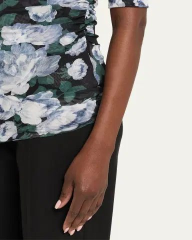 Stella McCartney Bunch Of Roses Mesh Short-Sleeve T-Shirt | Thumbnail 5