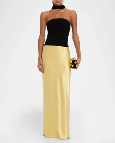 Cult Gaia Chantel Straight Bias-Cut Satin Maxi Skirt | Thumbnail 2