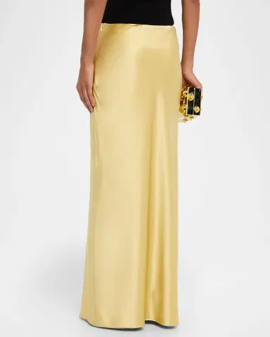 Cult Gaia Chantel Straight Bias-Cut Satin Maxi Skirt | Thumbnail 3