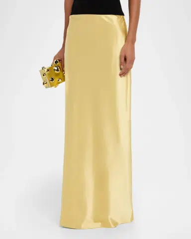 Cult Gaia Chantel Straight Bias-Cut Satin Maxi Skirt | Thumbnail 4