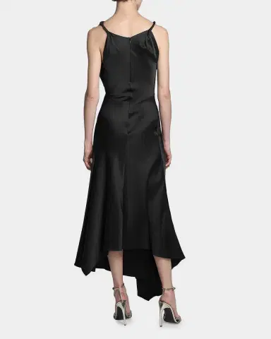 Victoria Beckham Asymmetric Draped Sleeveless Satin Midi Dress | Thumbnail 5 Victoria Beckham Asymmetric Draped Sleeveless Satin Midi Dress | Thumbnail 5