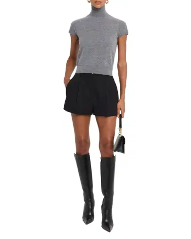 TSE Cashmere Cropped Cap-Sleeve Turtleneck Top | Thumbnail 1