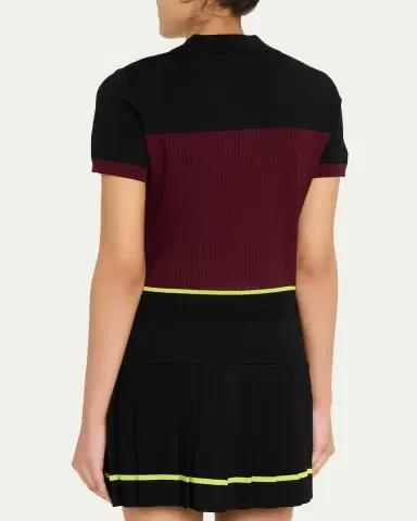 Casablanca Striped Rib Knit Polo Shirt | Thumbnail 3 Casablanca Striped Rib Knit Polo Shirt | Thumbnail 3