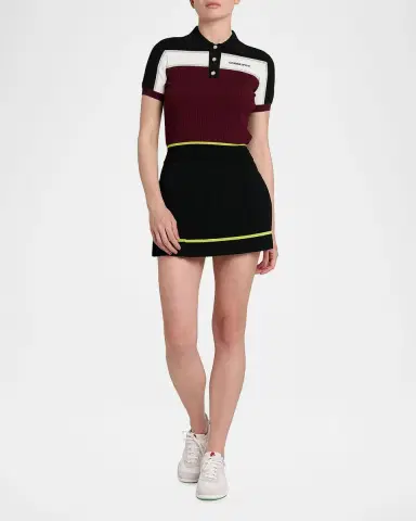 Casablanca Striped Rib Knit Polo Shirt | Thumbnail 6 Casablanca Striped Rib Knit Polo Shirt | Thumbnail 6