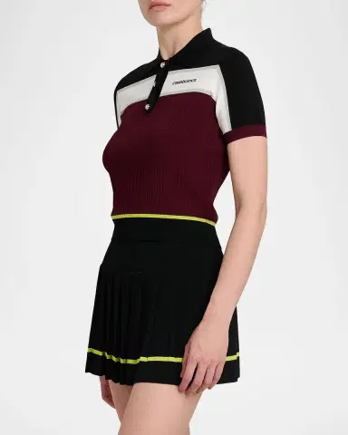 Casablanca Striped Rib Knit Polo Shirt | Thumbnail 9 Casablanca Striped Rib Knit Polo Shirt | Thumbnail 9