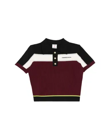 Casablanca Striped Rib Knit Polo Shirt | Thumbnail 1 Casablanca Striped Rib Knit Polo Shirt | Thumbnail 1
