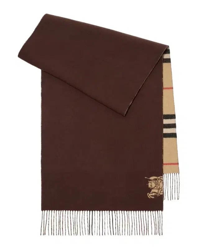Wide Reversible Check Cashmere Scarf