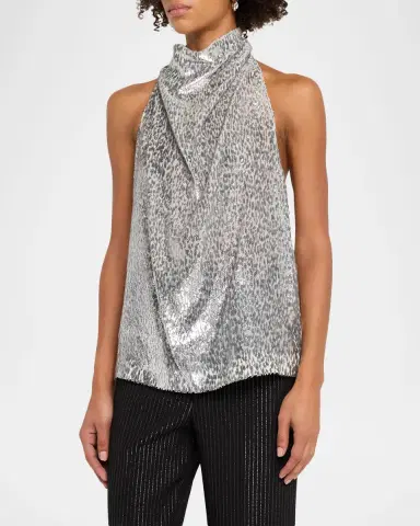 Stella McCartney Draped Fil Coupe Halter Top | Thumbnail 3