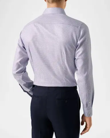 Eton Men 's Contemporary-Fit Organic Cotton Chevron Dress Shirt | Thumbnail 2 Eton Men 's Contemporary-Fit Organic Cotton Chevron Dress Shirt | Thumbnail 2
