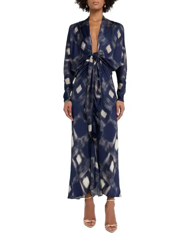 Celine Tie-Front Maxi Dress