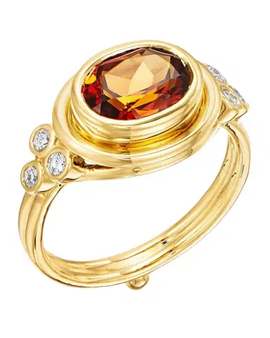 Temple St. Clair 18K Hessonite Garnet Classic Temple Ring | Thumbnail 1