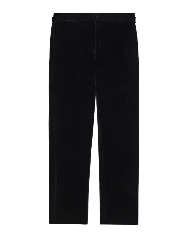 Men's Greg Flat-Front Velvet Trousers