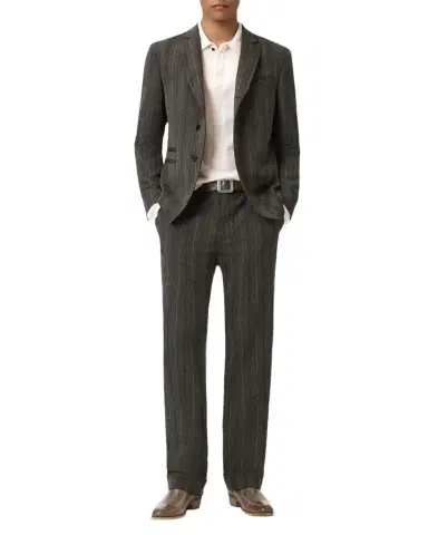 JOHN VARVATOS Men's Macra Cashmere and Cotton Houndstooth Jacquard Polo Shirt | Thumbnail 1 JOHN VARVATOS Men's Macra Cashmere and Cotton Houndstooth Jacquard Polo Shirt | Thumbnail 1