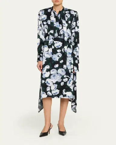 Stella McCartney Floral-Print Handkerchief Midi Shirtdress | Thumbnail 2
