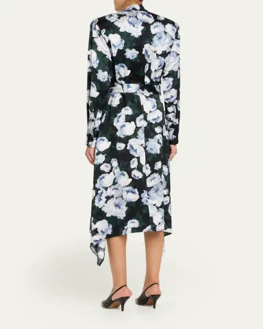 Stella McCartney Floral-Print Handkerchief Midi Shirtdress | Thumbnail 3