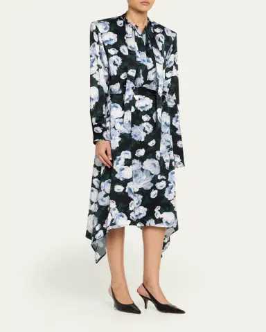 Stella McCartney Floral-Print Handkerchief Midi Shirtdress | Thumbnail 4