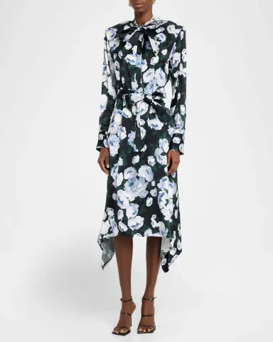 Stella McCartney Floral-Print Handkerchief Midi Shirtdress | Thumbnail 6