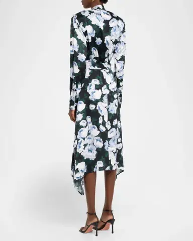 Stella McCartney Floral-Print Handkerchief Midi Shirtdress | Thumbnail 7