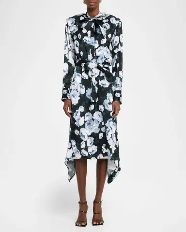 Stella McCartney Floral-Print Handkerchief Midi Shirtdress | Thumbnail 8