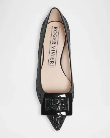 Roger Vivier Gommettine Sequined Tweed Ballet Flats | Thumbnail 3 Roger Vivier Gommettine Sequined Tweed Ballet Flats | Thumbnail 3