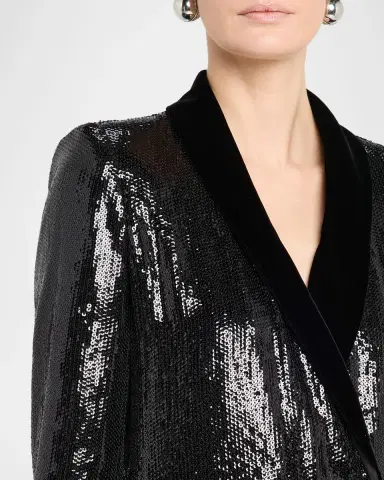 Emporio Armani Sequined Double-Breasted Blazer | Thumbnail 5