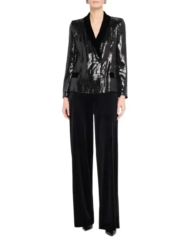 Sequined Double-Breasted Blazer