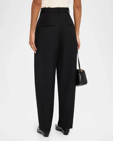 Khaite Dugan Pleated Tapered-Leg Ankle Pants | Thumbnail 3 Khaite Dugan Pleated Tapered-Leg Ankle Pants | Thumbnail 3