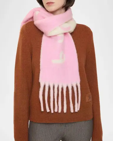 Burberry Jacquard Logo Alpaca Wool-Blend Scarf | Thumbnail 2