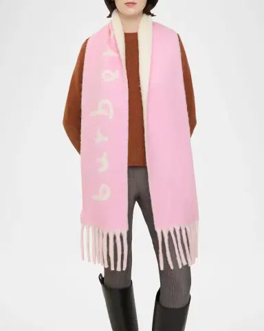 Burberry Jacquard Logo Alpaca Wool-Blend Scarf | Thumbnail 3