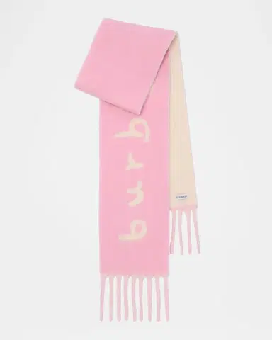 Burberry Jacquard Logo Alpaca Wool-Blend Scarf | Thumbnail 4