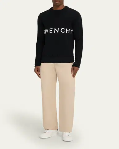 Givenchy Men's Cotton Gabardine Wide-Leg Pants | Thumbnail 2