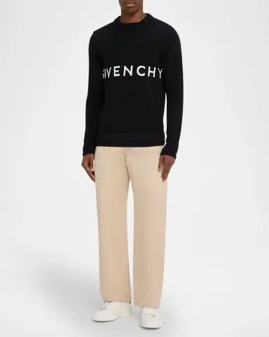Givenchy Men's Cotton Gabardine Wide-Leg Pants | Thumbnail 6