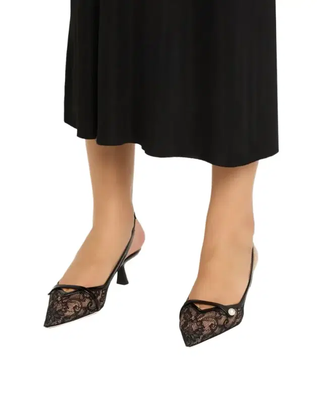 Jimmy Choo Amita 45 Lace Slingback Pumps