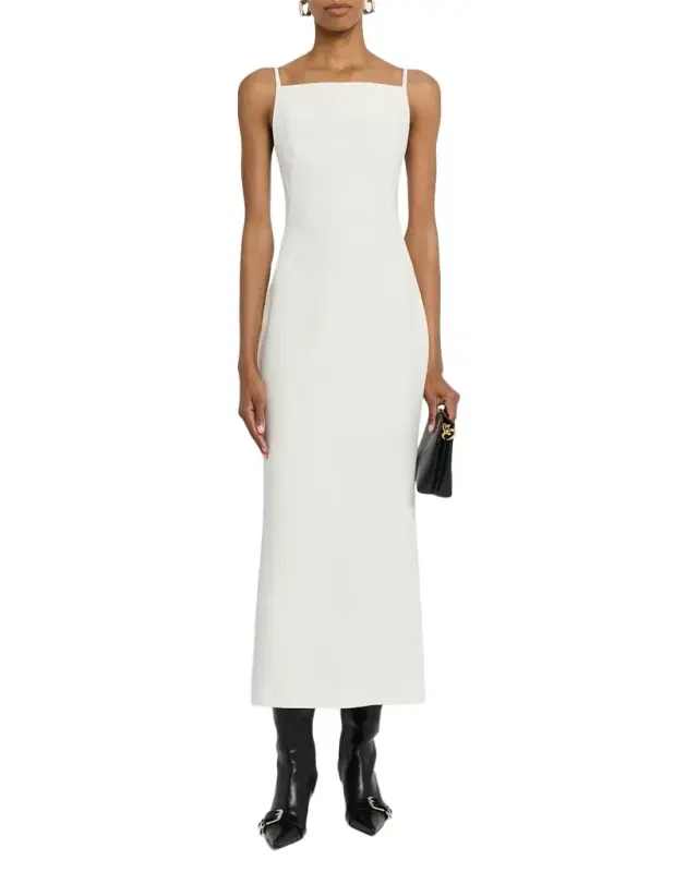 Square Neckline Sleeveless Long Dress