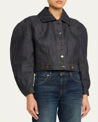 Givenchy Reversed Raw Denim Cocoon Jacket | Thumbnail 4 Givenchy Reversed Raw Denim Cocoon Jacket | Thumbnail 4