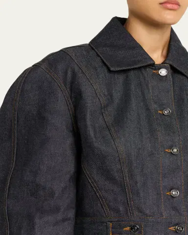 Givenchy Reversed Raw Denim Cocoon Jacket | Thumbnail 5 Givenchy Reversed Raw Denim Cocoon Jacket | Thumbnail 5
