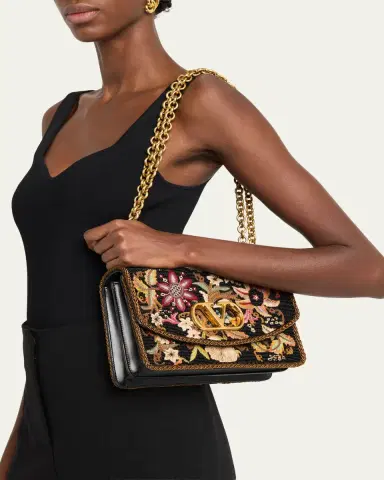 Valentino Garavani Beaded Floral-Embroidered Shoulder Strap | Thumbnail 2