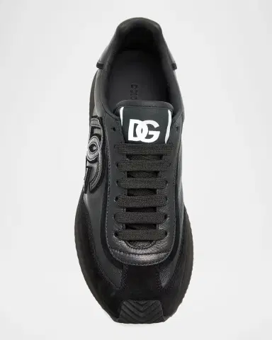 Dolce & Gabbana Men's DG Cushion Leather & Suede Sneakers | Thumbnail 3 Dolce & Gabbana Men's DG Cushion Leather & Suede Sneakers | Thumbnail 3