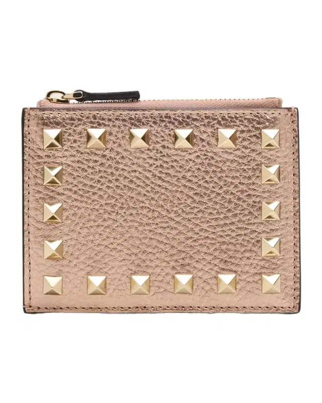 Valentino Garavani Rockstud Calfskin Cardholder with Zip