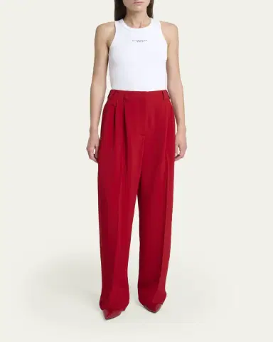 Givenchy Double Pleated Straight-Leg Ankle Trousers | Thumbnail 2
