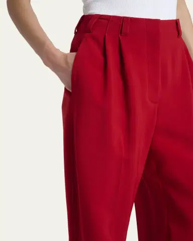 Givenchy Double Pleated Straight-Leg Ankle Trousers | Thumbnail 5