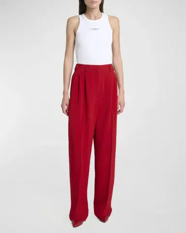 Givenchy Double Pleated Straight-Leg Ankle Trousers | Thumbnail 6