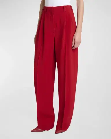 Givenchy Double Pleated Straight-Leg Ankle Trousers | Thumbnail 8